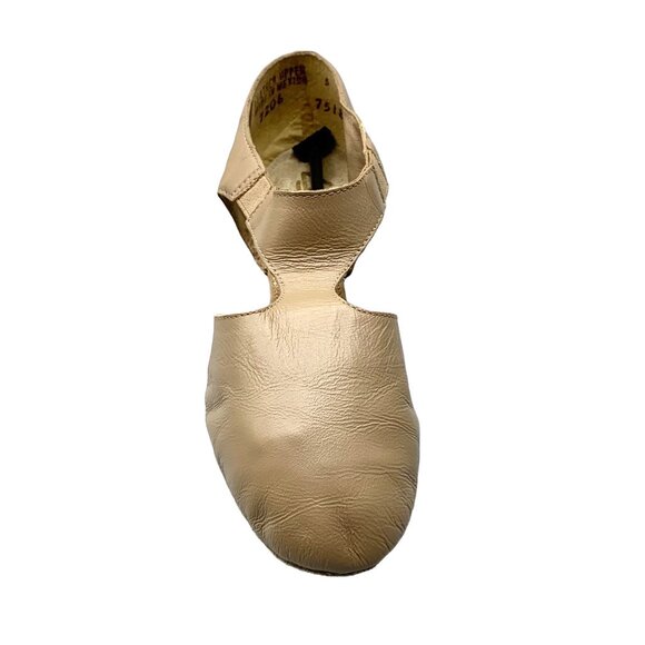 Leo's Adult Size 5 Jazz T-Strap Grecian Dance Sandals Suntan Leather Shoes Amore - Picture 4 of 8